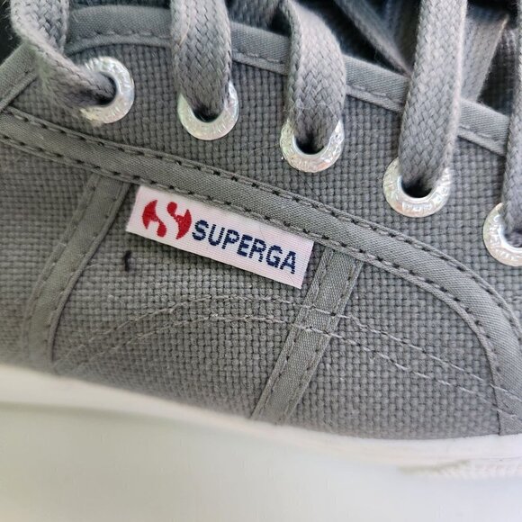 Superga 2750 Cotu Classic Grey Sage Platform Sneaker Size 38(7.5) - Picture 3 of 9